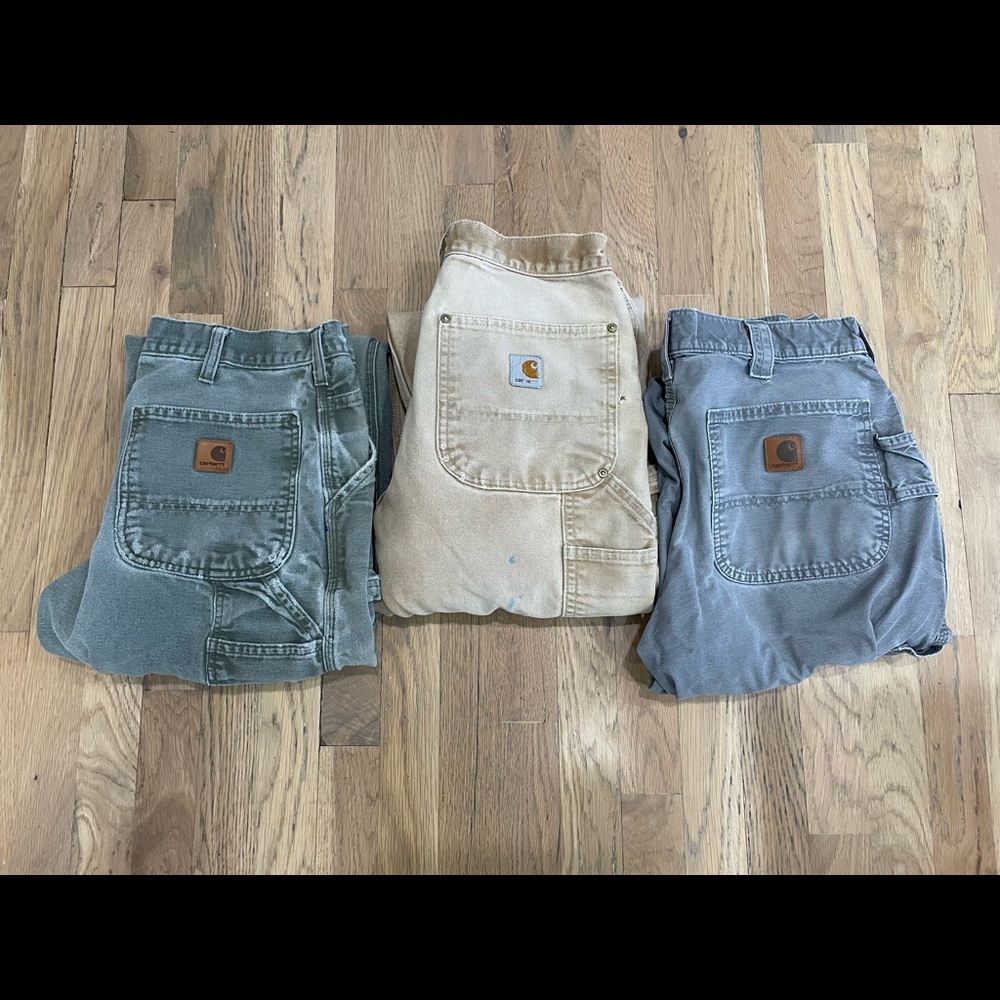 3 pairs of carhartt work pants